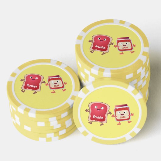 Grappig brood- en tekenfilmfiguren poker chips