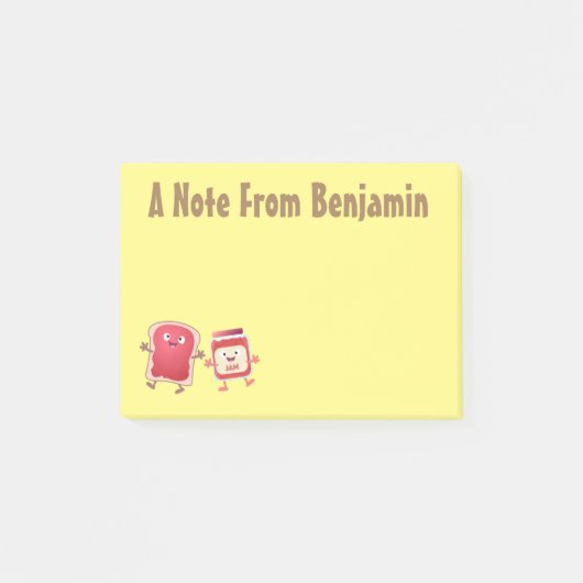 Grappig brood- en tekenfilmfiguren post-it® notes (Voorkant)