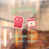 Grappig brood- en tekenfilmfiguren raamsticker (Vel 2)