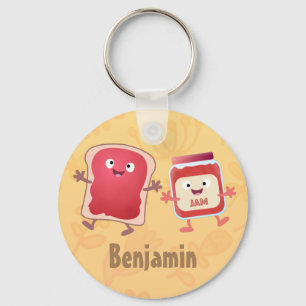 Grappig brood- en tekenfilmfiguren sleutelhanger