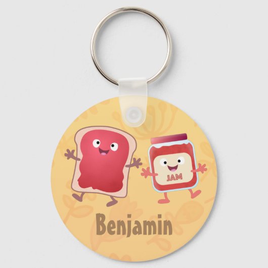 Grappig brood- en tekenfilmfiguren sleutelhanger (Voorkant)