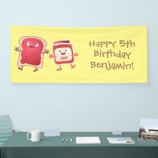 Grappig brood- en tekenfilmfiguren spandoek (Beurs)