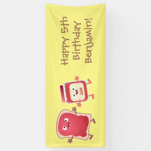 Grappig brood- en tekenfilmfiguren spandoek (Verticaal)