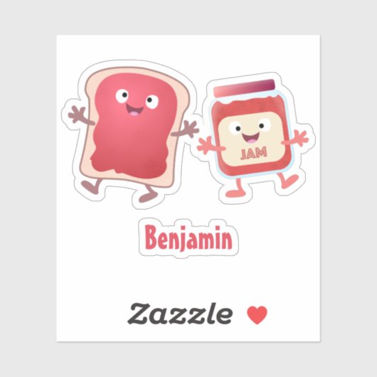 Grappig brood- en tekenfilmfiguren sticker (Vel)