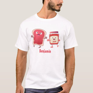 Grappig brood- en tekenfilmfiguren t-shirt