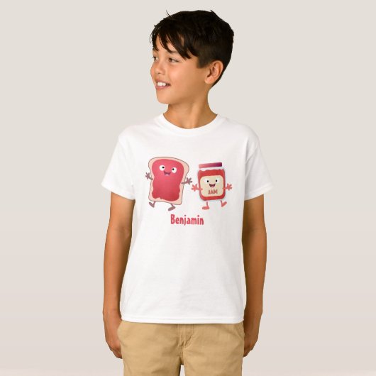 Grappig brood- en tekenfilmfiguren t-shirt (Voorkant volledig)