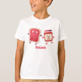 Grappig brood- en tekenfilmfiguren t-shirt (Voorkant)