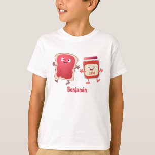 Grappig brood- en tekenfilmfiguren t-shirt