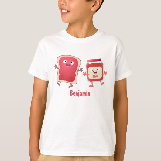 Grappig brood- en tekenfilmfiguren t-shirt (Voorkant)