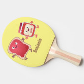 Grappig brood- en tekenfilmfiguren tafeltennisbatje (Zijkant)