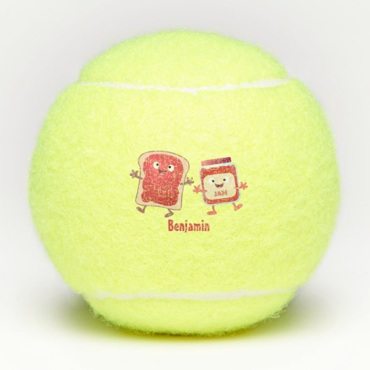 Grappig brood- en tekenfilmfiguren tennisballen (Voorkant)