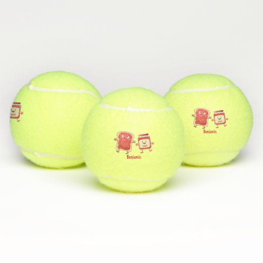 Grappig brood- en tekenfilmfiguren tennisballen (Multi)
