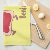 Grappig brood- en tekenfilmfiguren theedoek (Quarter Fold)