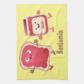 Grappig brood- en tekenfilmfiguren theedoek (Verticaal)
