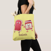 Grappig brood- en tekenfilmfiguren tote bag (Dichtbij)