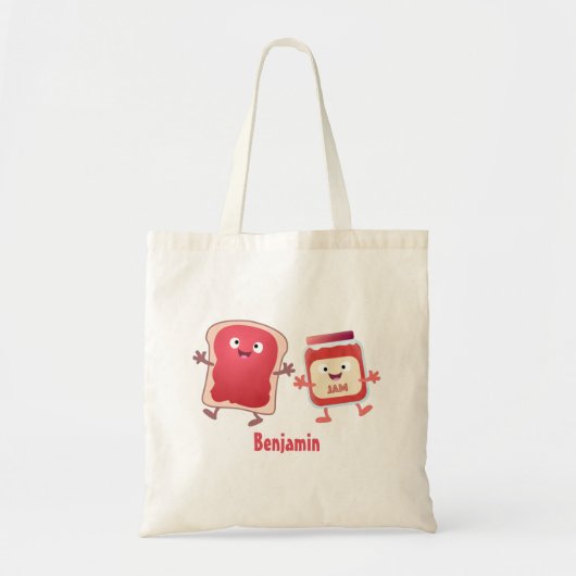 Grappig brood- en tekenfilmfiguren tote bag (Voorkant)