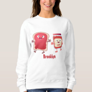 Grappig brood- en tekenfilmfiguren trui