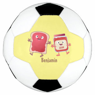 Grappig brood- en tekenfilmfiguren voetbal