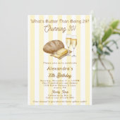 Grappig Brood Karnen Boter Thema Verjaardagsfeest Kaart (Staand voorkant)