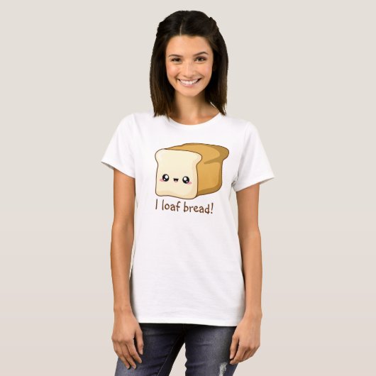 Grappig brood, kawaii brood t-shirt (Voorkant volledig)