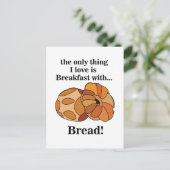 Grappig brood ontbijt briefkaart (Staand voorkant)
