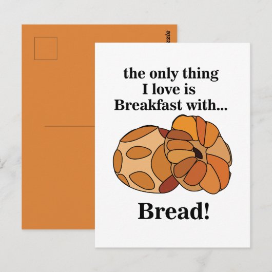 Grappig brood ontbijt briefkaart (Voorkant / Achterkant)