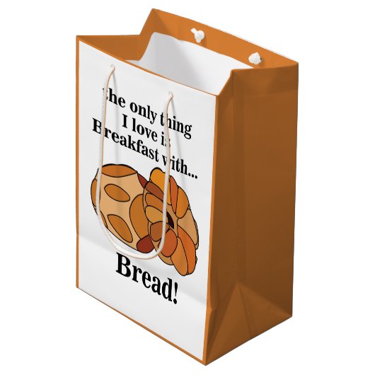 Grappig brood-ontbijt medium cadeauzakje (Voorkant Gekanteld)