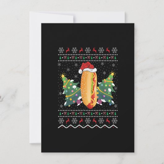 Grappig Broodje Hotdog Liefhebber Kerstmis Verschr Kaart (Voorkant)