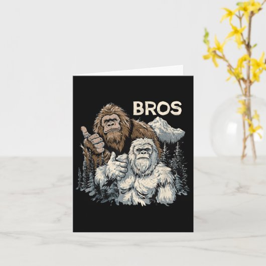 Grappig Bros Bigfoot en Yeti Brothers Sasquatch on Kaart (Gele Bloem)