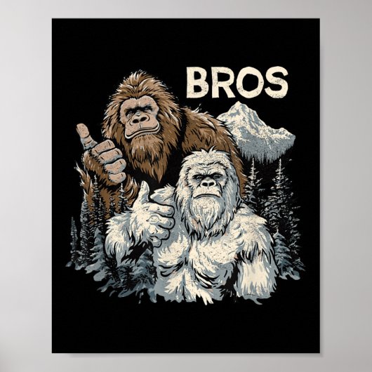 Grappig Bros Bigfoot en Yeti Brothers Sasquatch on Poster (Voorkant)