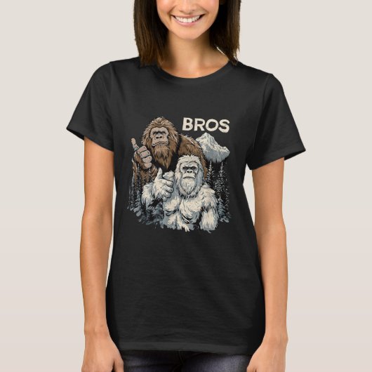 Grappig Bros Bigfoot en Yeti Brothers Sasquatch on T-shirt (Voorkant)