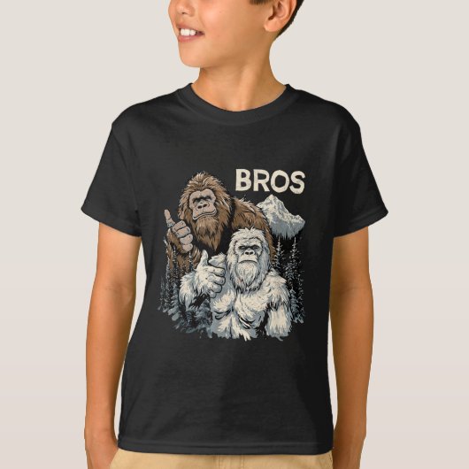 Grappig Bros Bigfoot en Yeti Brothers Sasquatch on T-shirt (Voorkant)