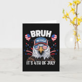 Grappig Bruh 4th of July Eagle Amerikaanse Patri Kaart (Gele Bloem)