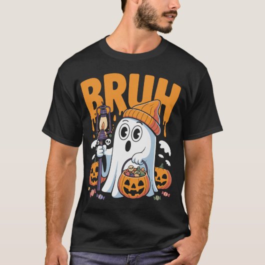 Grappig Bruh Ghost kostuum voor koppels - Schattig T-shirt (Voorkant)