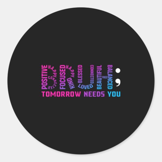 Grappig Bruh Morgen Heeft Je Geestelijke Gezondhei Ronde Sticker (Voorkant)