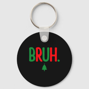 Grappig Bruh Vrolijk Kerstfeest Pajama Familie Man Sleutelhanger
