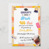 Grappig Bruh We Out Graduation Party Uitnodigingen (Voorkant)
