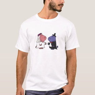 Grappig bruid en bruidegom bruiloft Cartoon T-shirt