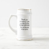 Grappig bruid en bruidegom Cartoon Groomsmen We De Bierpul (Links)