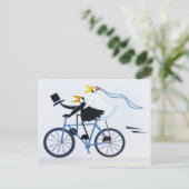 Grappig bruid en bruidegom liefdevol paar feestdagenkaart (Staand voorkant)