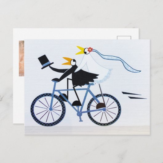 Grappig bruid en bruidegom liefdevol paar feestdagenkaart (Voorkant / Achterkant)