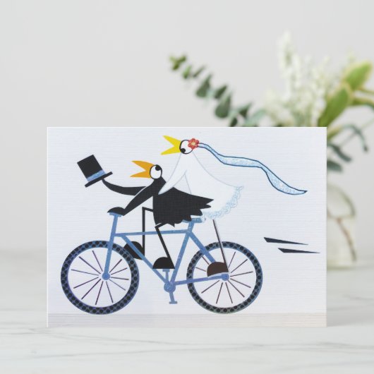 Grappig bruid en bruidegom liefdevol paar feestdagenkaart (Staand voorkant)