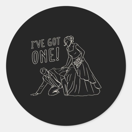Grappig bruid en bruidegom ontwerp ronde sticker (Voorkant)