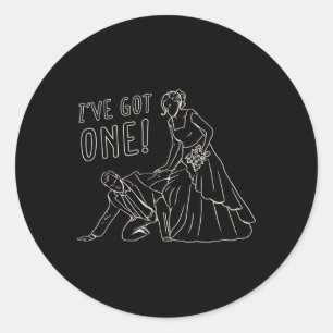 Grappig bruid en bruidegom ontwerp ronde sticker