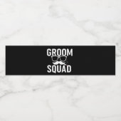 Grappig bruidegom squad trouwfeest ontwerp waterfles etiket (Enkel label)
