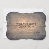 Grappig bruidsmeisje / Maid of Honor Rustic Wood Kaart (Achterkant)