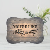 Grappig bruidsmeisje / Maid of Honor Rustic Wood Kaart (Staand voorkant)