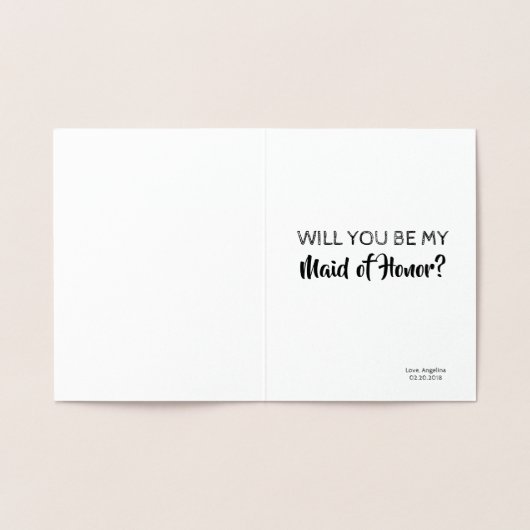 Grappig bruidsmeisje of bruidsmeisje folie kaarten (Binnen)