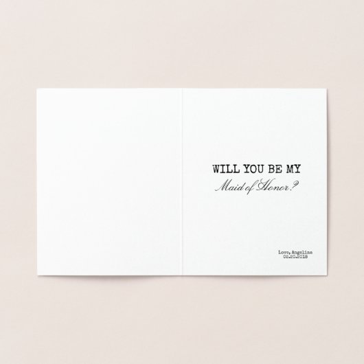 Grappig bruidsmeisje of bruidsmeisje folie kaarten (Binnen)