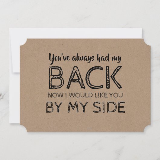 Grappig bruidsmeisje of bruidsmeisje van eer aan m kaart (Voorkant)